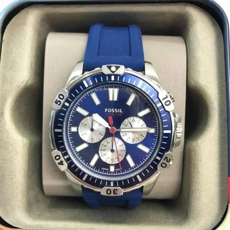 Fossil Garrett Chronograph Blue Dial Men's Watch- FS5709